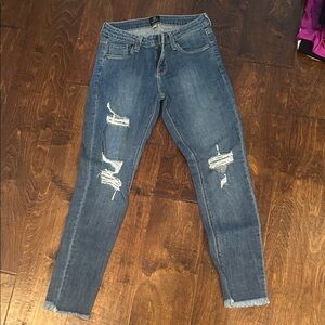 Just Black Distressed Skinny Jeans in Blue